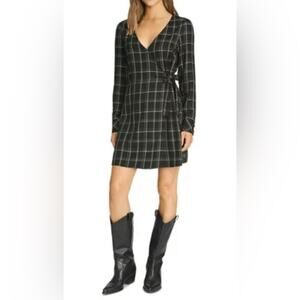 Sanctuary upbeat faux wrap long sleeve dress. NWT